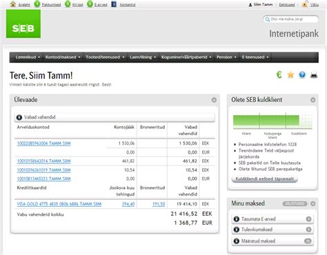 seb internet bank för privatpersoner.